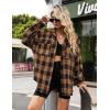 imageBlooming Jelly Womens Button Down Flannel Shirts Plaid Shacket Long Sleeve Collared Business Casual Tops Work BlousesBrown Plaid