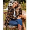 imageBlooming Jelly Womens Button Down Flannel Shirts Plaid Shacket Long Sleeve Collared Business Casual Tops Work BlousesBrown Plaid