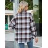 imageBlooming Jelly Womens Button Down Flannel Shirts Plaid Shacket Long Sleeve Collared Business Casual Tops Work BlousesBrown and Black Plaid