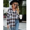 imageBlooming Jelly Womens Button Down Flannel Shirts Plaid Shacket Long Sleeve Collared Business Casual Tops Work BlousesBrown and Black Plaid