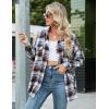 imageBlooming Jelly Womens Button Down Flannel Shirts Plaid Shacket Long Sleeve Collared Business Casual Tops Work BlousesBrown and Black Plaid
