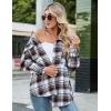 imageBlooming Jelly Womens Button Down Flannel Shirts Plaid Shacket Long Sleeve Collared Business Casual Tops Work BlousesBrown and Black Plaid