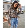 imageBlooming Jelly Womens Button Down Flannel Shirts Plaid Shacket Long Sleeve Collared Business Casual Tops Work BlousesBrown and White Plaid