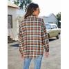 imageBlooming Jelly Womens Button Down Flannel Shirts Plaid Shacket Long Sleeve Collared Business Casual Tops Work BlousesBrown and White Plaid