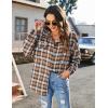 imageBlooming Jelly Womens Button Down Flannel Shirts Plaid Shacket Long Sleeve Collared Business Casual Tops Work BlousesBrown and White Plaid