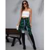 imageBlooming Jelly Womens Button Down Flannel Shirts Plaid Shacket Long Sleeve Collared Business Casual Tops Work BlousesGreen and Black Plaid