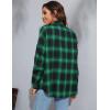 imageBlooming Jelly Womens Button Down Flannel Shirts Plaid Shacket Long Sleeve Collared Business Casual Tops Work BlousesGreen and Black Plaid