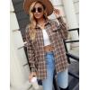 imageBlooming Jelly Womens Button Down Flannel Shirts Plaid Shacket Long Sleeve Collared Business Casual Tops Work BlousesKhaki Plaid