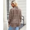 imageBlooming Jelly Womens Button Down Flannel Shirts Plaid Shacket Long Sleeve Collared Business Casual Tops Work BlousesKhaki Plaid