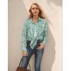 imageBlooming Jelly Womens Button Down Flannel Shirts Plaid Shacket Long Sleeve Collared Business Casual Tops Work BlousesLight Green Plaid
