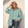 imageBlooming Jelly Womens Button Down Flannel Shirts Plaid Shacket Long Sleeve Collared Business Casual Tops Work BlousesLight Green Plaid