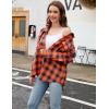 imageBlooming Jelly Womens Button Down Flannel Shirts Plaid Shacket Long Sleeve Collared Business Casual Tops Work BlousesOrange and Black Plaid