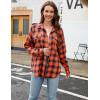 imageBlooming Jelly Womens Button Down Flannel Shirts Plaid Shacket Long Sleeve Collared Business Casual Tops Work BlousesOrange and Black Plaid