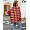 imageBlooming Jelly Womens Button Down Flannel Shirts Plaid Shacket Long Sleeve Collared Business Casual Tops Work BlousesOrange and Black Plaid