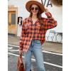 imageBlooming Jelly Womens Button Down Flannel Shirts Plaid Shacket Long Sleeve Collared Business Casual Tops Work BlousesOrange and Black Plaid