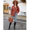 imageBlooming Jelly Womens Button Down Flannel Shirts Plaid Shacket Long Sleeve Collared Business Casual Tops Work BlousesOrange and Black Plaid