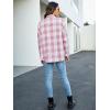 imageBlooming Jelly Womens Button Down Flannel Shirts Plaid Shacket Long Sleeve Collared Business Casual Tops Work BlousesPink Plaid