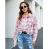 imageBlooming Jelly Womens Button Down Flannel Shirts Plaid Shacket Long Sleeve Collared Business Casual Tops Work BlousesPink Plaid