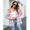 imageBlooming Jelly Womens Button Down Flannel Shirts Plaid Shacket Long Sleeve Collared Business Casual Tops Work BlousesPink Plaid