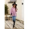 imageBlooming Jelly Womens Button Down Flannel Shirts Plaid Shacket Long Sleeve Collared Business Casual Tops Work BlousesPink and Black Plaid