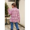 imageBlooming Jelly Womens Button Down Flannel Shirts Plaid Shacket Long Sleeve Collared Business Casual Tops Work BlousesPink and Black Plaid