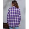 imageBlooming Jelly Womens Button Down Flannel Shirts Plaid Shacket Long Sleeve Collared Business Casual Tops Work BlousesPurple Plaid