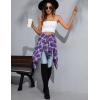 imageBlooming Jelly Womens Button Down Flannel Shirts Plaid Shacket Long Sleeve Collared Business Casual Tops Work BlousesPurple Plaid