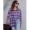 imageBlooming Jelly Womens Button Down Flannel Shirts Plaid Shacket Long Sleeve Collared Business Casual Tops Work BlousesPurple Plaid