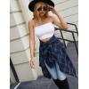 imageBlooming Jelly Womens Button Down Flannel Shirts Plaid Shacket Long Sleeve Collared Business Casual Tops Work BlousesRoyal Blue Plaid