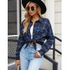 imageBlooming Jelly Womens Button Down Flannel Shirts Plaid Shacket Long Sleeve Collared Business Casual Tops Work BlousesRoyal Blue Plaid