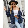 imageBlooming Jelly Womens Button Down Flannel Shirts Plaid Shacket Long Sleeve Collared Business Casual Tops Work BlousesRoyal Blue Plaid