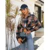 imageBlooming Jelly Womens Button Down Flannel Shirts Plaid Shacket Long Sleeve Collared Business Casual Tops Work BlousesSandy Brown and Black Plaid