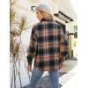 imageBlooming Jelly Womens Button Down Flannel Shirts Plaid Shacket Long Sleeve Collared Business Casual Tops Work BlousesSandy Brown and Black Plaid