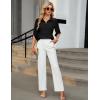 imageBlooming Jelly Womens Button Down Shirt 34 Sleeve Collared Pleated Business Casual Tops Ladies Trendy Summer Work BlouseBlack