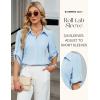 imageBlooming Jelly Womens Button Down Shirt 34 Sleeve Collared Pleated Business Casual Tops Ladies Trendy Summer Work BlouseLight Blue