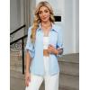 imageBlooming Jelly Womens Button Down Shirt 34 Sleeve Collared Pleated Business Casual Tops Ladies Trendy Summer Work BlouseLight Blue