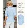 imageBlooming Jelly Womens Button Down Shirt 34 Sleeve Collared Pleated Business Casual Tops Ladies Trendy Summer Work BlouseLight Blue