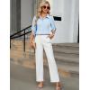 imageBlooming Jelly Womens Button Down Shirt 34 Sleeve Collared Pleated Business Casual Tops Ladies Trendy Summer Work BlouseLight Blue