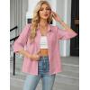 imageBlooming Jelly Womens Button Down Shirt 34 Sleeve Collared Pleated Business Casual Tops Ladies Trendy Summer Work BlousePale Pink