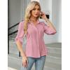 imageBlooming Jelly Womens Button Down Shirt 34 Sleeve Collared Pleated Business Casual Tops Ladies Trendy Summer Work BlousePale Pink