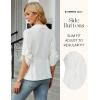 imageBlooming Jelly Womens Button Down Shirt 34 Sleeve Collared Pleated Business Casual Tops Ladies Trendy Summer Work BlouseWhite
