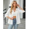 imageBlooming Jelly Womens Button Down Shirt 34 Sleeve Collared Pleated Business Casual Tops Ladies Trendy Summer Work BlouseWhite
