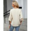imageBlooming Jelly Womens Button Down Shirts 34 Sleeve Dressy Casual Tops Pleated Satin Silk Business Blouses 2025Apricot