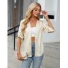 imageBlooming Jelly Womens Button Down Shirts 34 Sleeve Dressy Casual Tops Pleated Satin Silk Business Blouses 2025Apricot