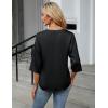 imageBlooming Jelly Womens Button Down Shirts 34 Sleeve Dressy Casual Tops Pleated Satin Silk Business Blouses 2025Black