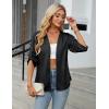 imageBlooming Jelly Womens Button Down Shirts 34 Sleeve Dressy Casual Tops Pleated Satin Silk Business Blouses 2025Black
