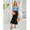 imageBlooming Jelly Womens Button Down Shirts 34 Sleeve Dressy Casual Tops Pleated Satin Silk Business Blouses 2025Turquoise
