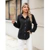 imageBlooming Jelly Womens Button Down Shirts Linen Long Sleeve Tops Business Casual Outfits Fall Pleated Trendy BlousesBlack