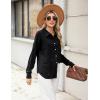 imageBlooming Jelly Womens Button Down Shirts Linen Long Sleeve Tops Business Casual Outfits Fall Pleated Trendy BlousesBlack