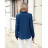 imageBlooming Jelly Womens Button Down Shirts Linen Long Sleeve Tops Business Casual Outfits Fall Pleated Trendy BlousesBlue